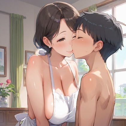 母さん、一生のお願い聞いてよ。裸エプロンで犯させて！ サンプル1ページ目