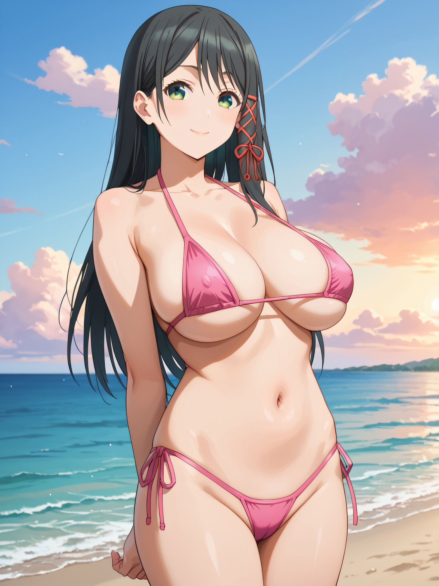 甘神◯重のえちえちビーチ サンプル1ページ目