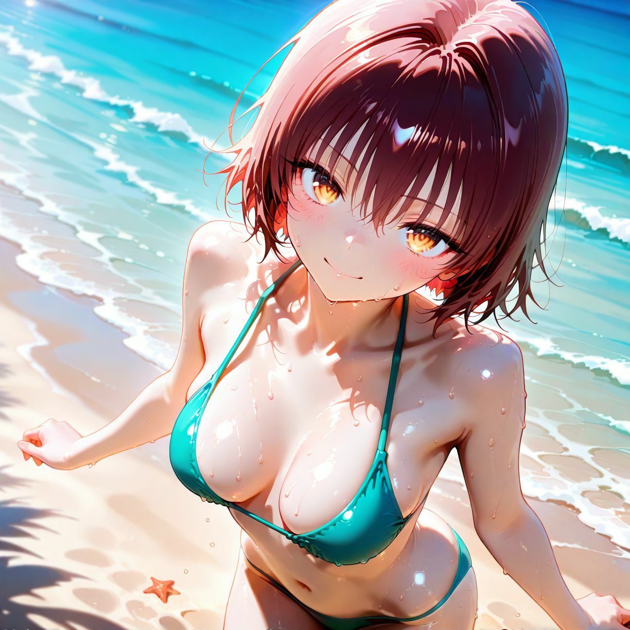 【part1】年下彼女と浜辺で濃厚イチャらぶセックス サンプル1ページ目