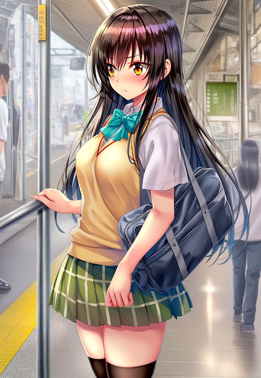 今日のおかず To◯OVEる 古◯川 唯 （制服）〜電車編＆路地裏編〜 サンプル1ページ目
