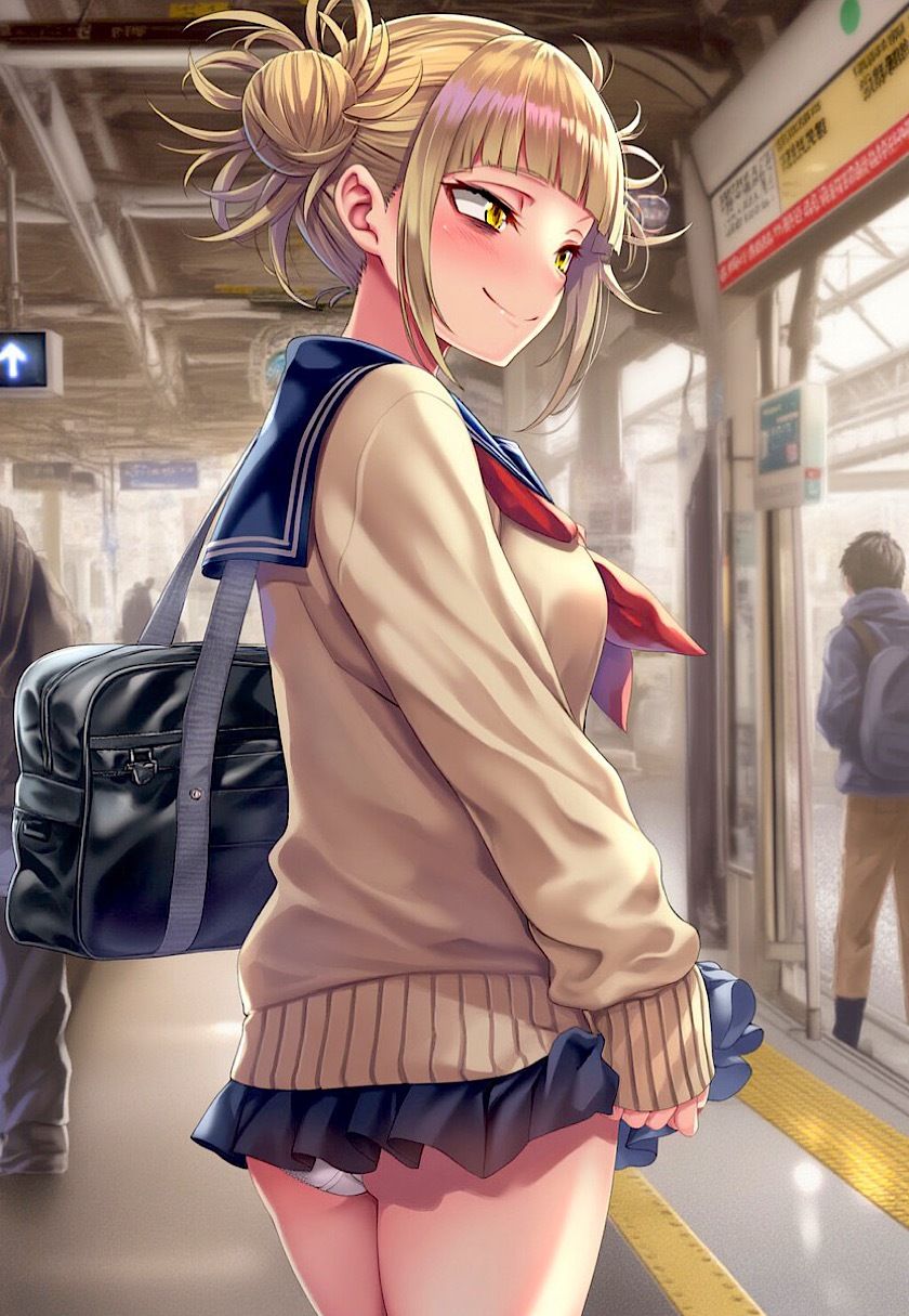 今日のおかず ◯のヒーローアカデミア ト◯ ヒミコ（制服）〜電車編＆路地裏編〜 サンプル1ページ目