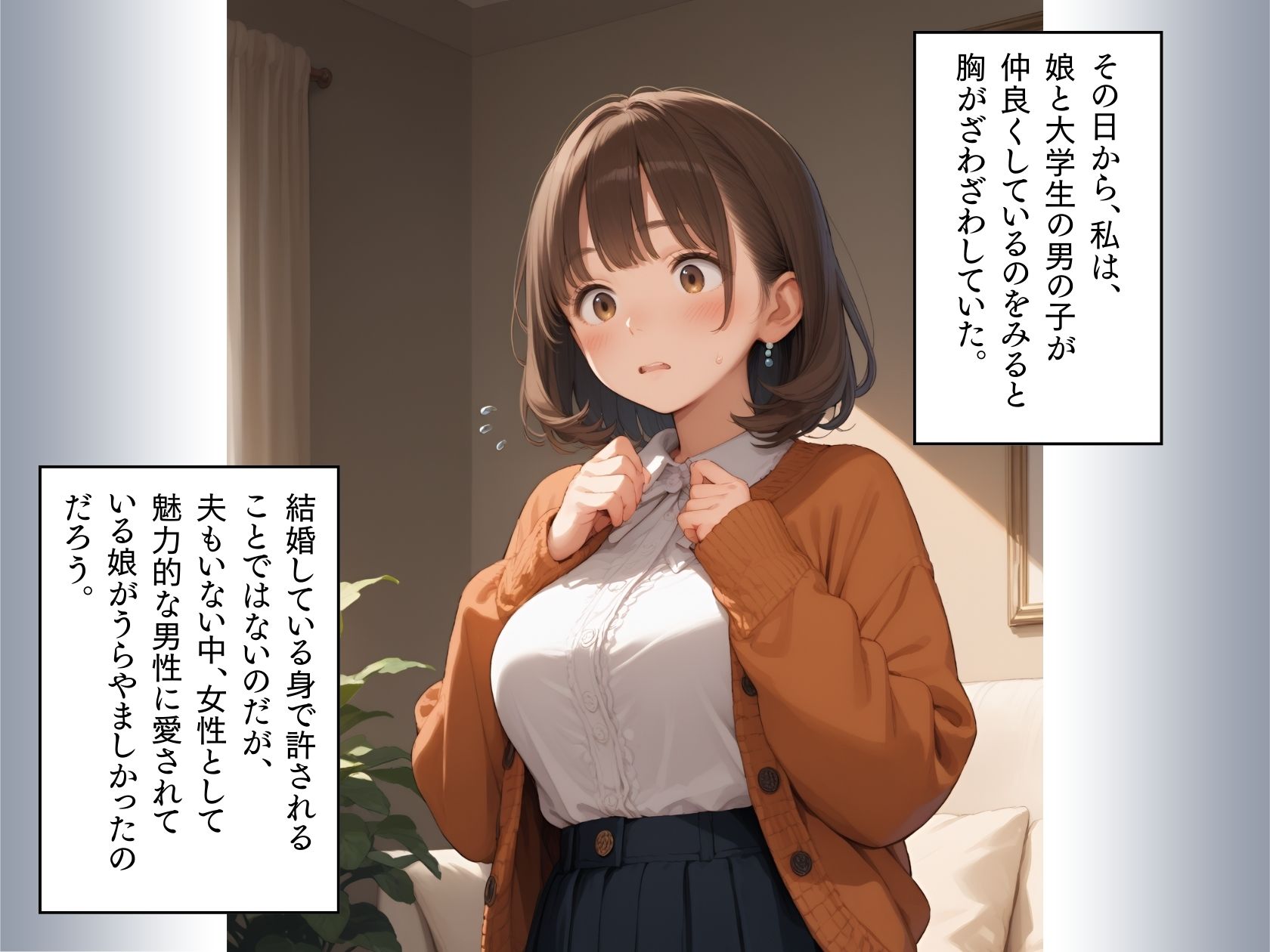 家庭教師と娘のHをみたお母さんが欲情してしまい、娘から寝取ってしまった話 サンプル2ページ目