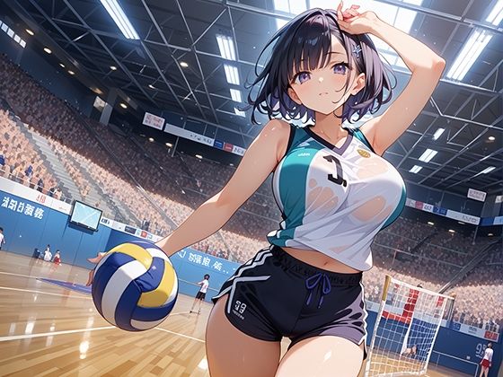 性実践学園 揺れる巨乳で圧倒するバレー部！ サンプル1ページ目