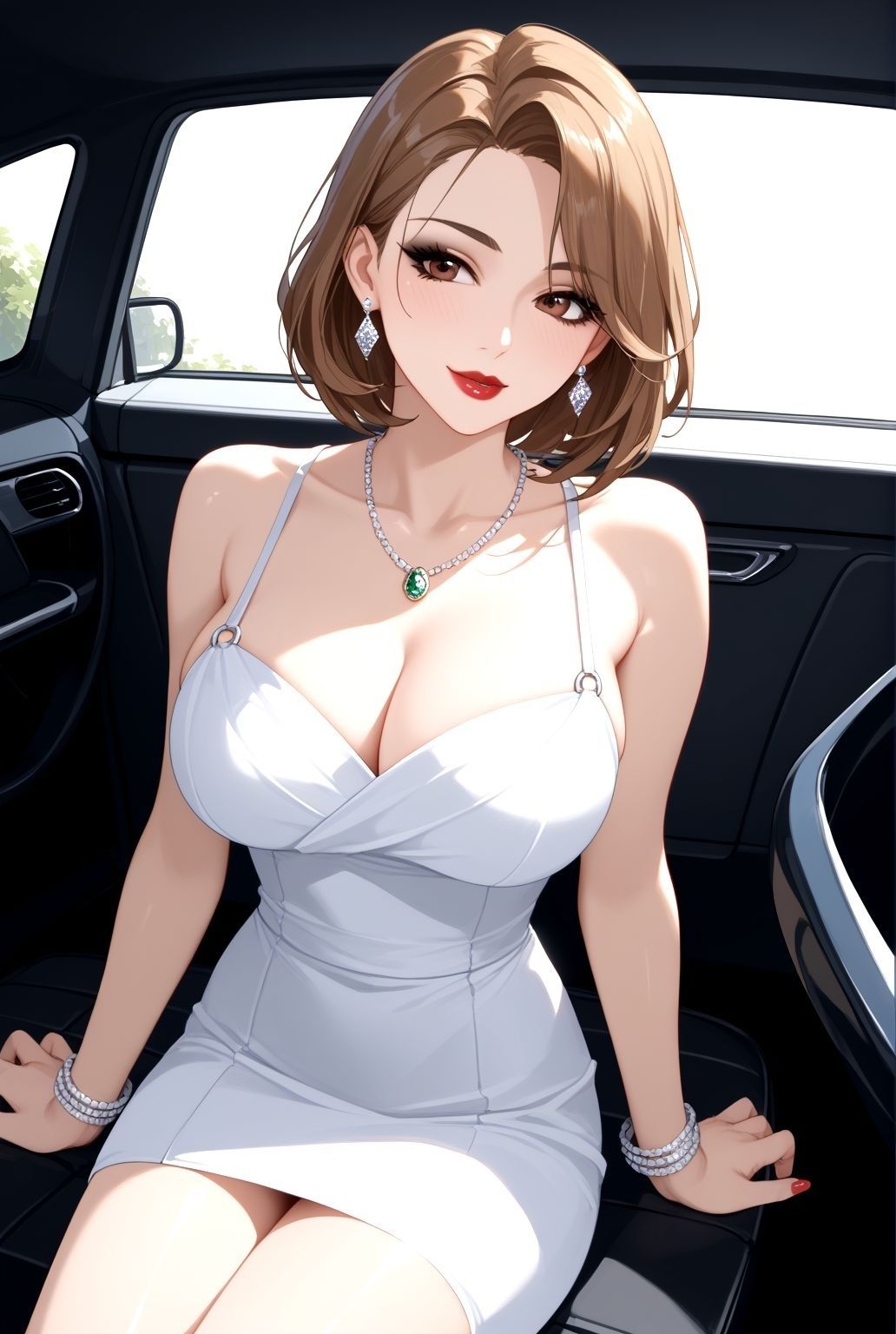 車内で繰り返される快楽、屋外で巨乳熟女の誘惑 サンプル1ページ目