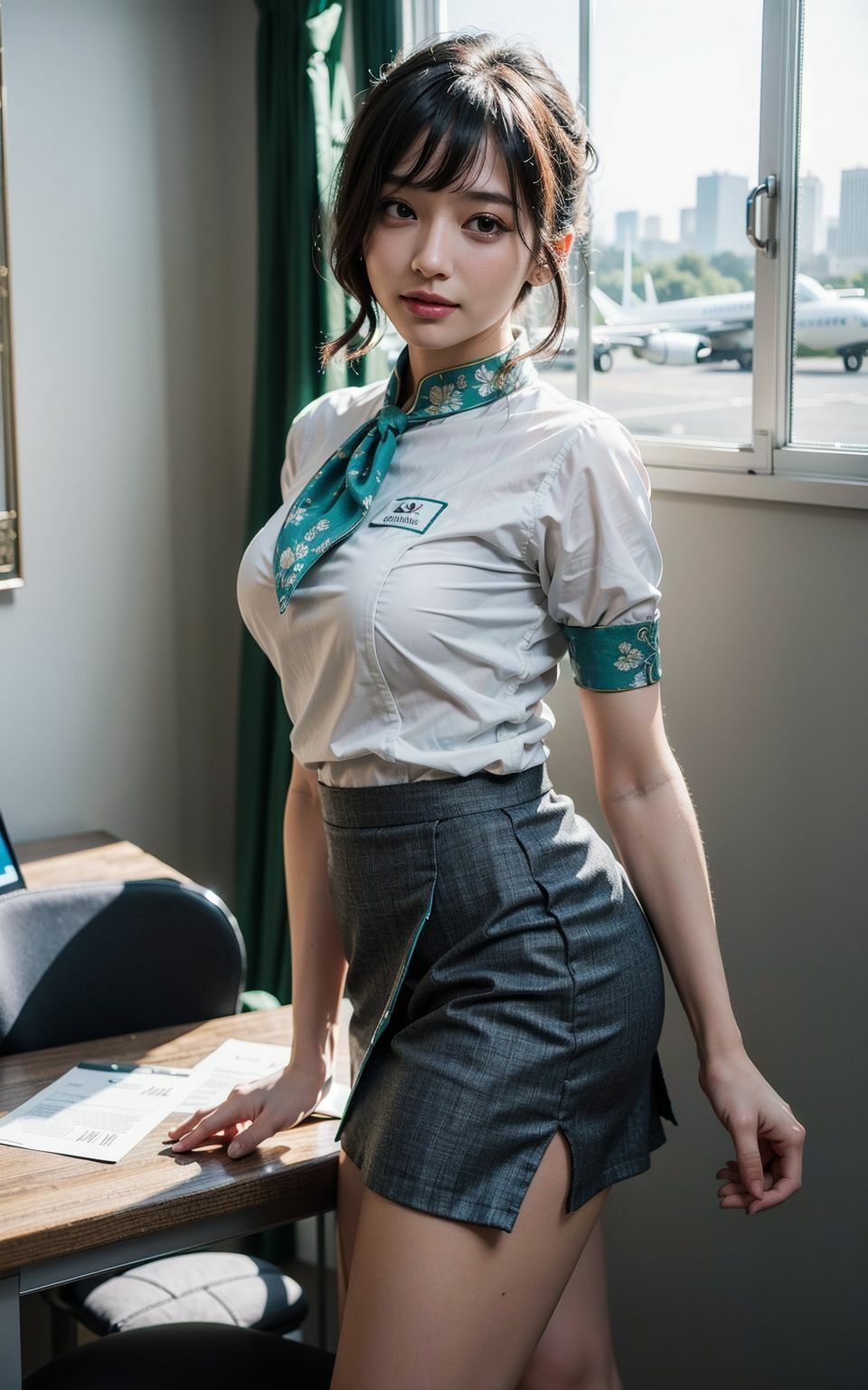 働く女子  CAさん（3） 外資系キャビンアテンダントの制服図録 サンプル4ページ目