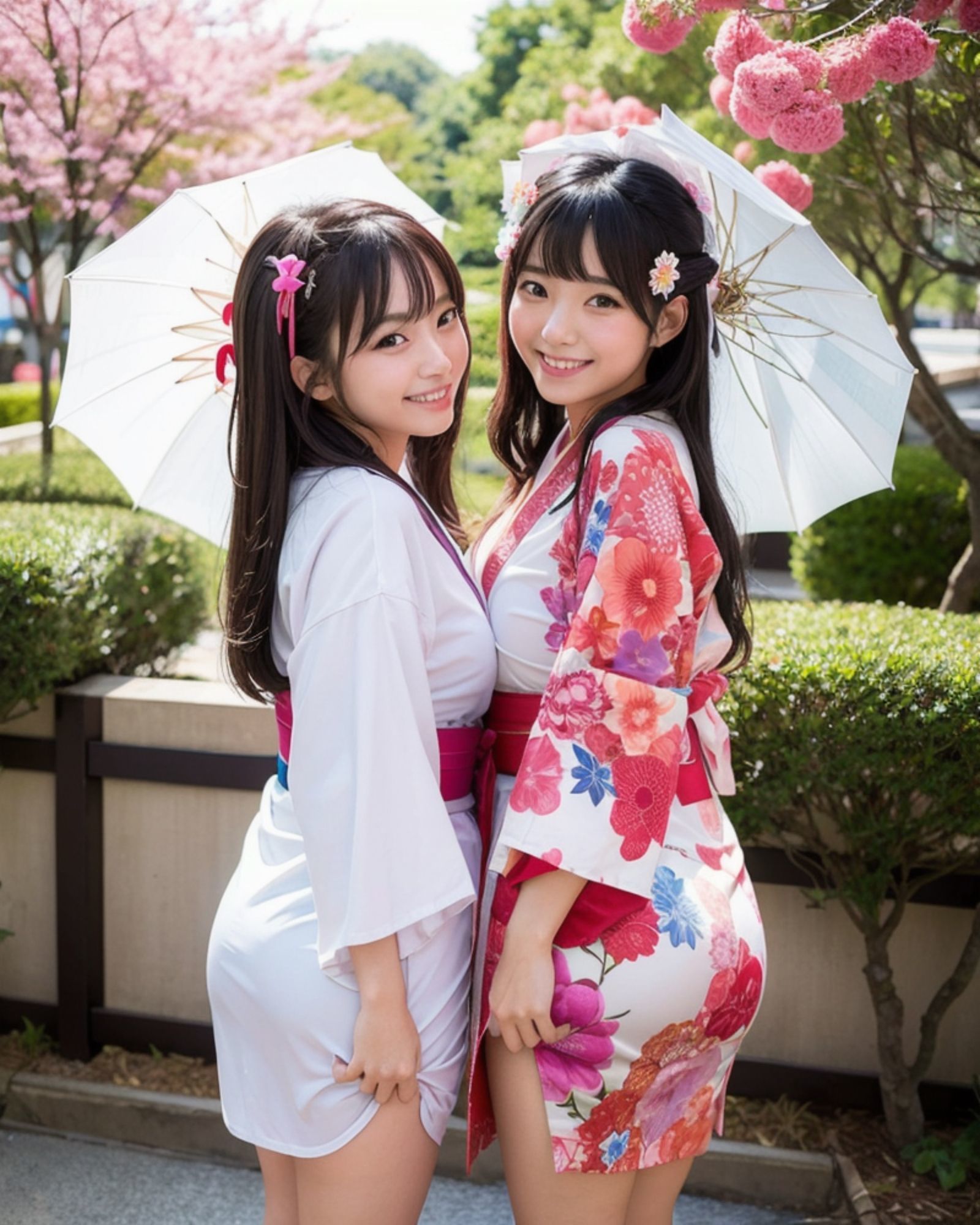 プレミアム美少女 2人組  着物コスプレ  モザイク無し サンプル1ページ目