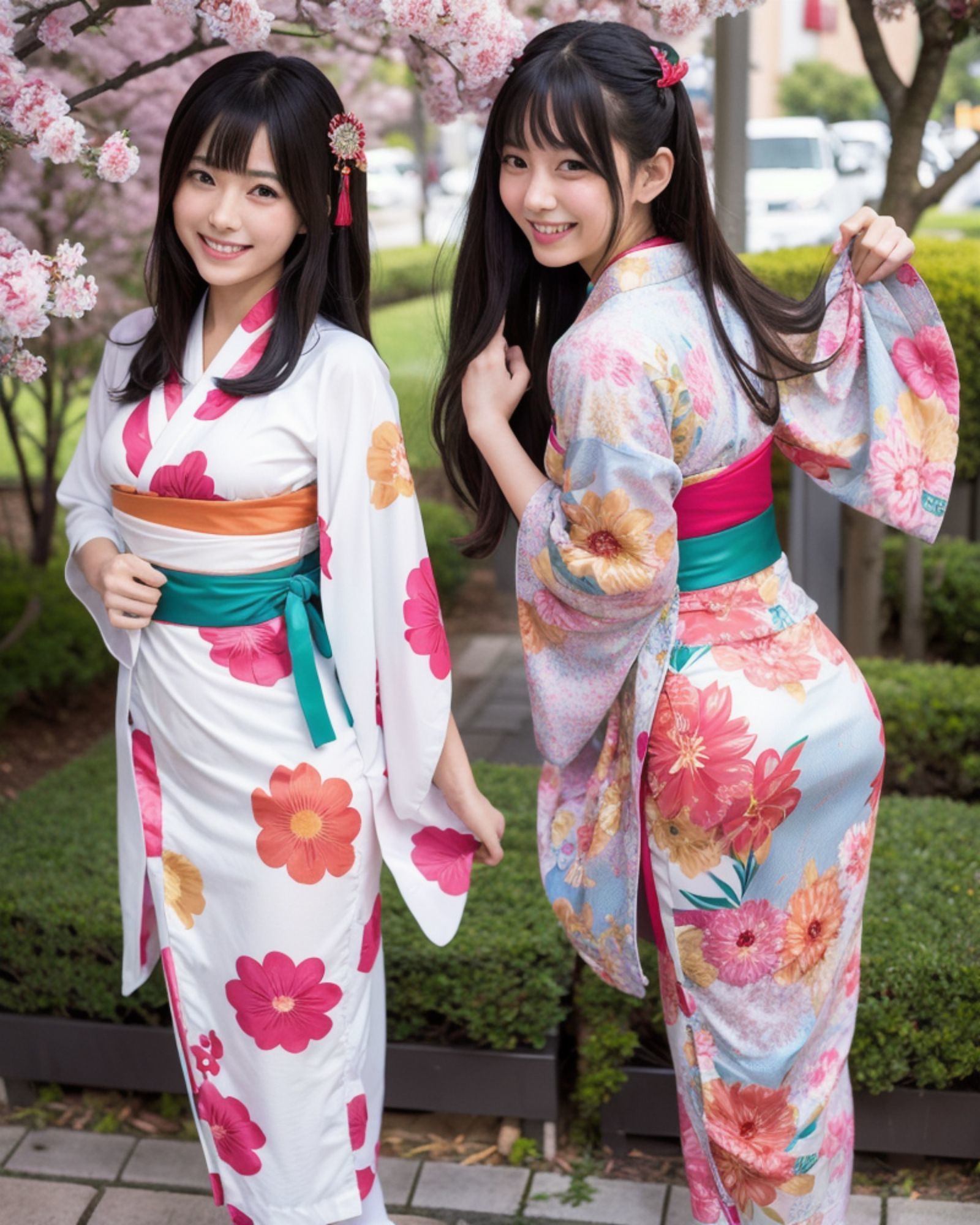 プレミアム美少女 2人組  着物コスプレ  モザイク無し サンプル5ページ目