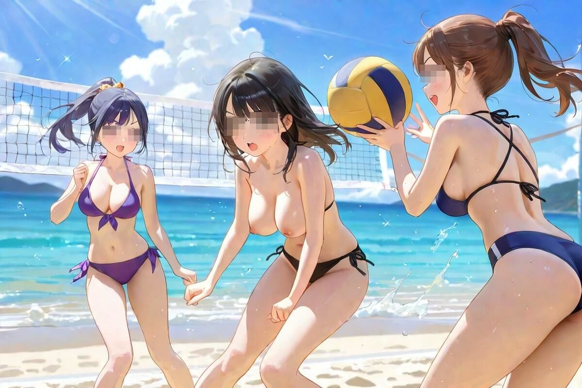 脱衣バレー  ビキニ姿の美女  汗と水しぶきの誘惑 サンプル2ページ目