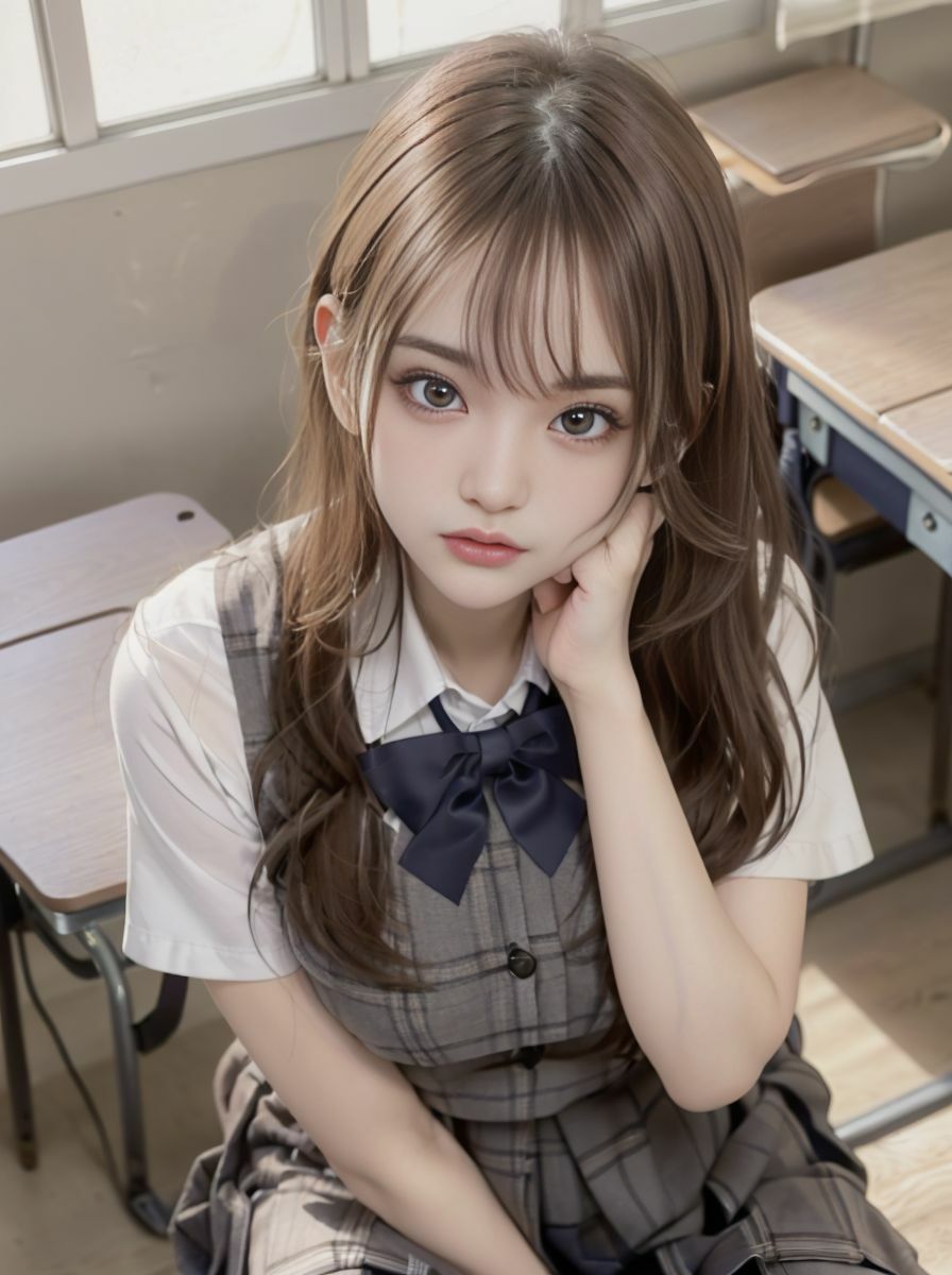 【実写系・AI生成】女子校生の学園ライフ、全部見せます！聡美ちゃん編 サンプル1ページ目