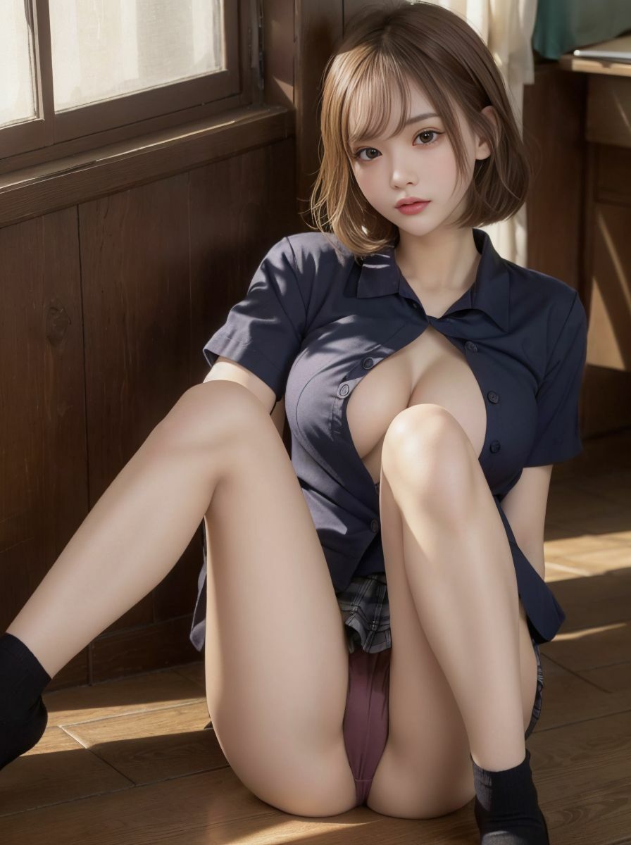 【実写系・AI生成】女子校生の学園ライフ、全部見せます！聡美ちゃん編 サンプル4ページ目