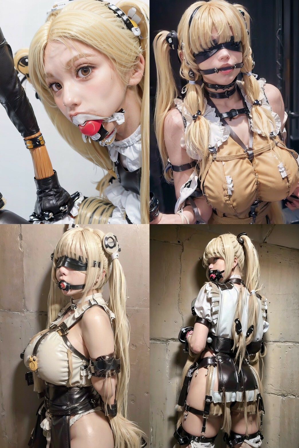 ボンデージ写真館 金髪ツインテ編 サンプル3ページ目