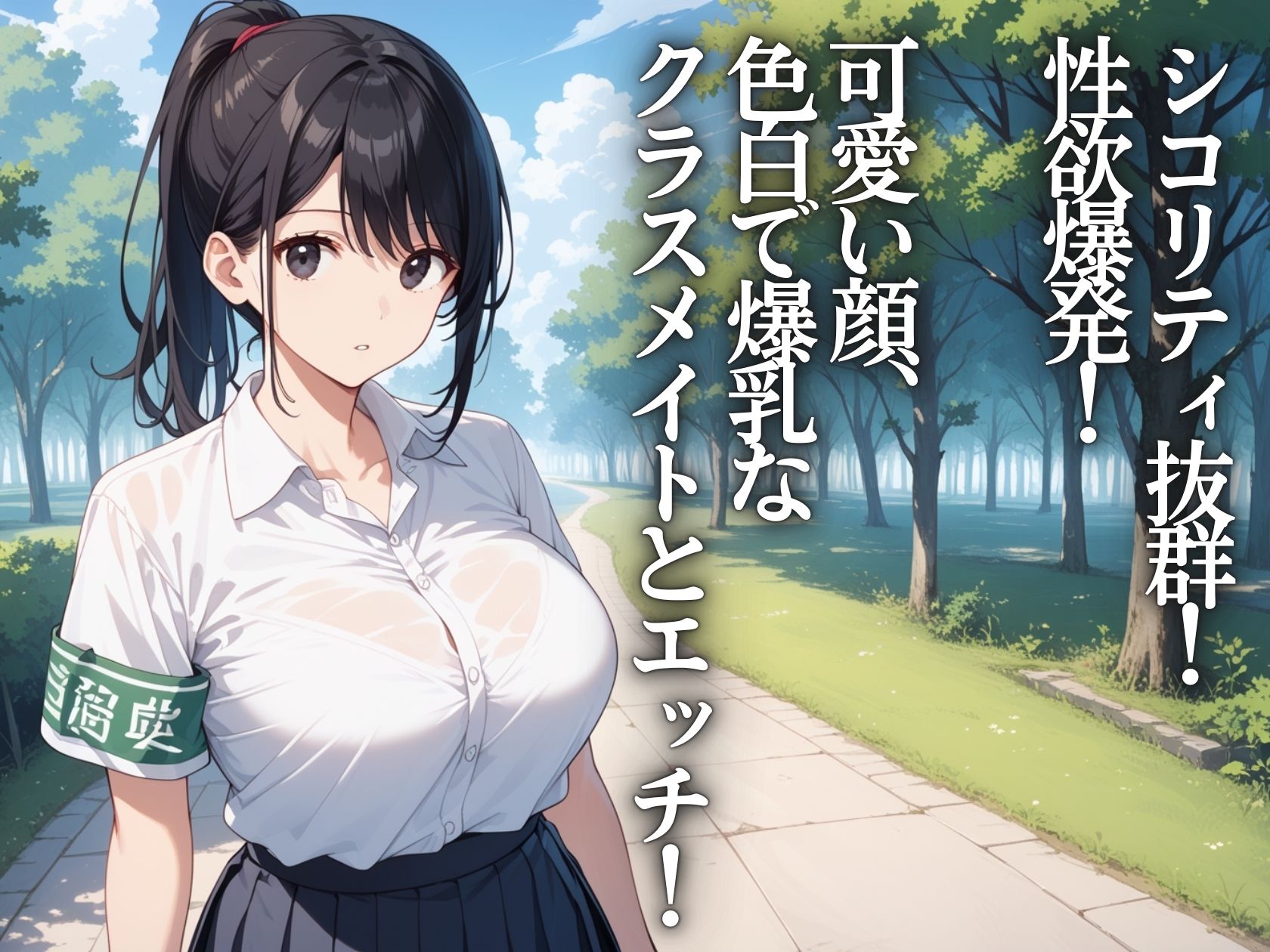 爆乳学園〜風紀委員のデカパイが風紀を乱しているので種付け逆性指導してやった サンプル1ページ目