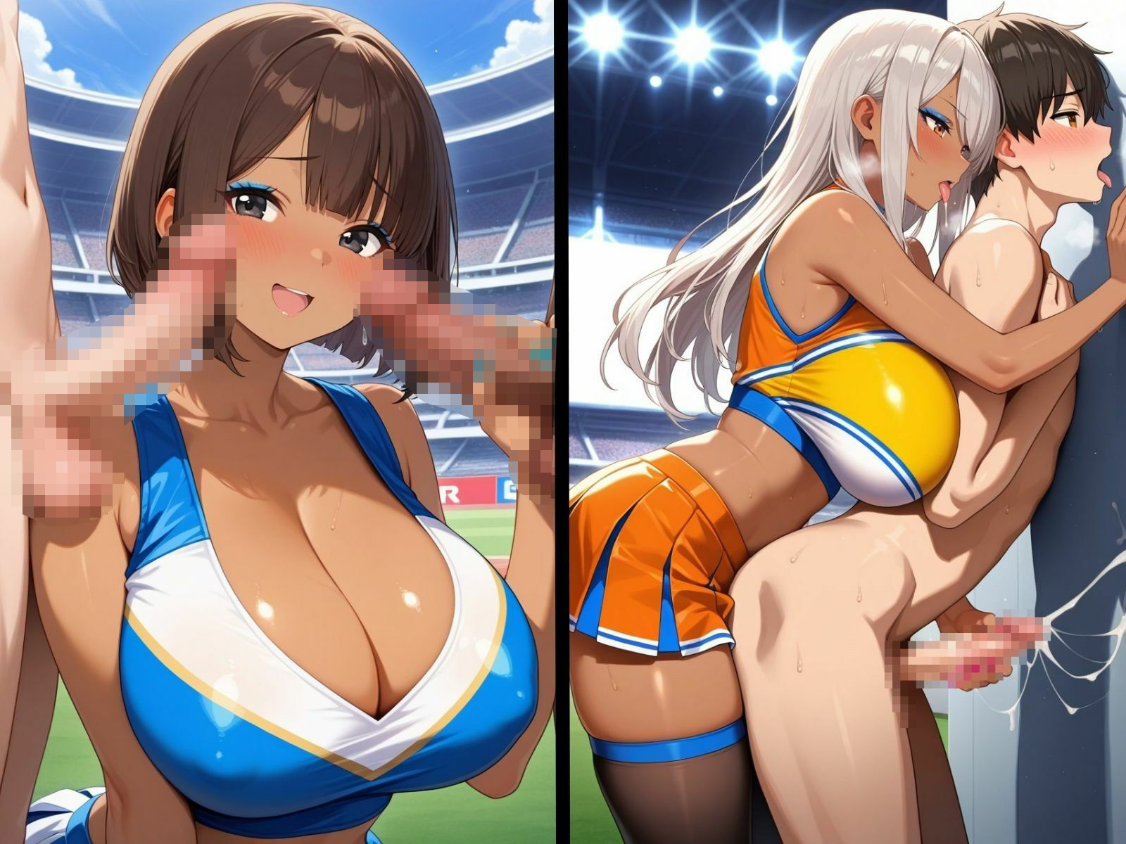 爆乳黒ギャルチアガール！スタジアムでやりたい放題！ サンプル2ページ目