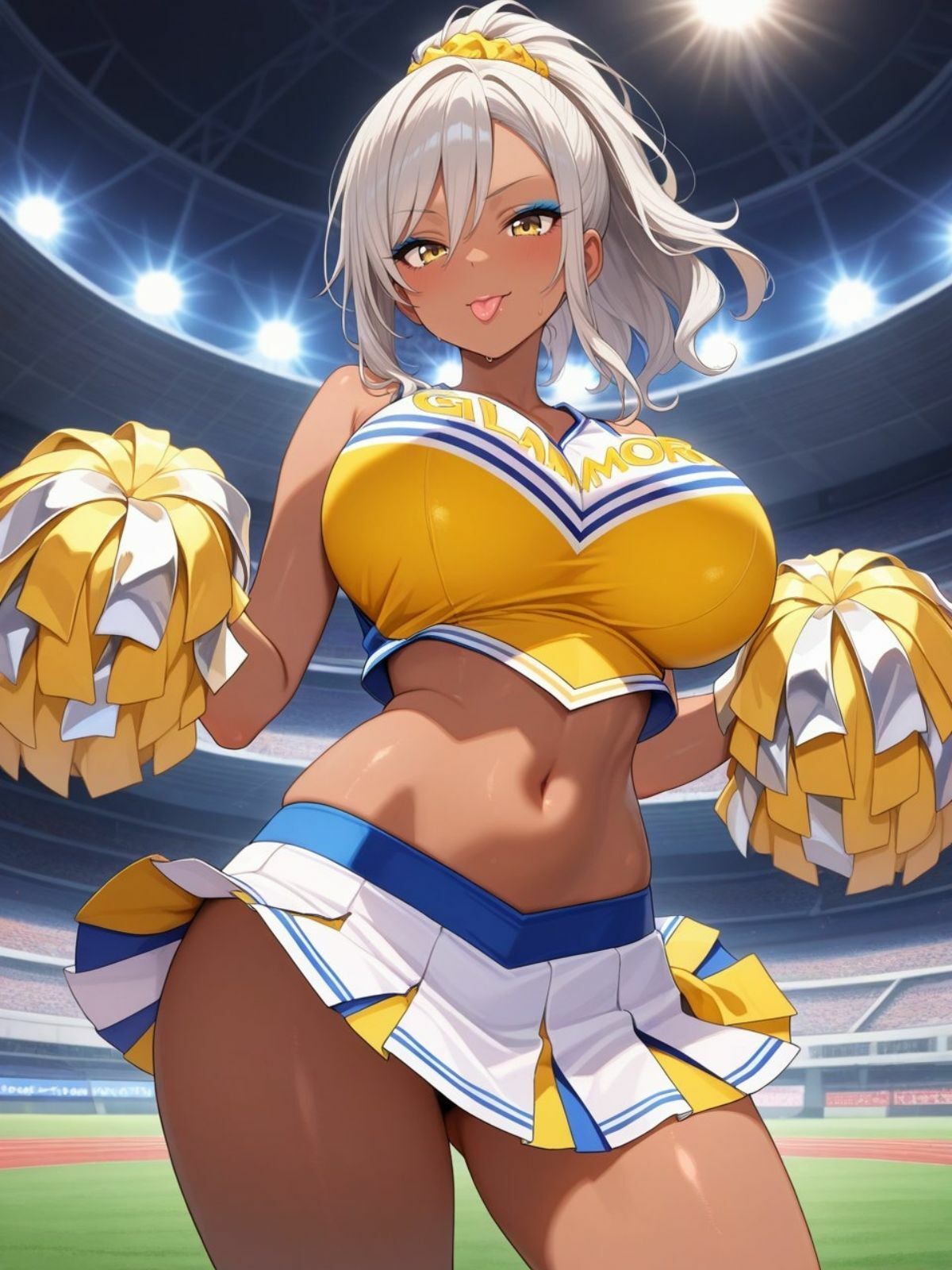 爆乳黒ギャルチアガール！スタジアムでやりたい放題！ サンプル9ページ目