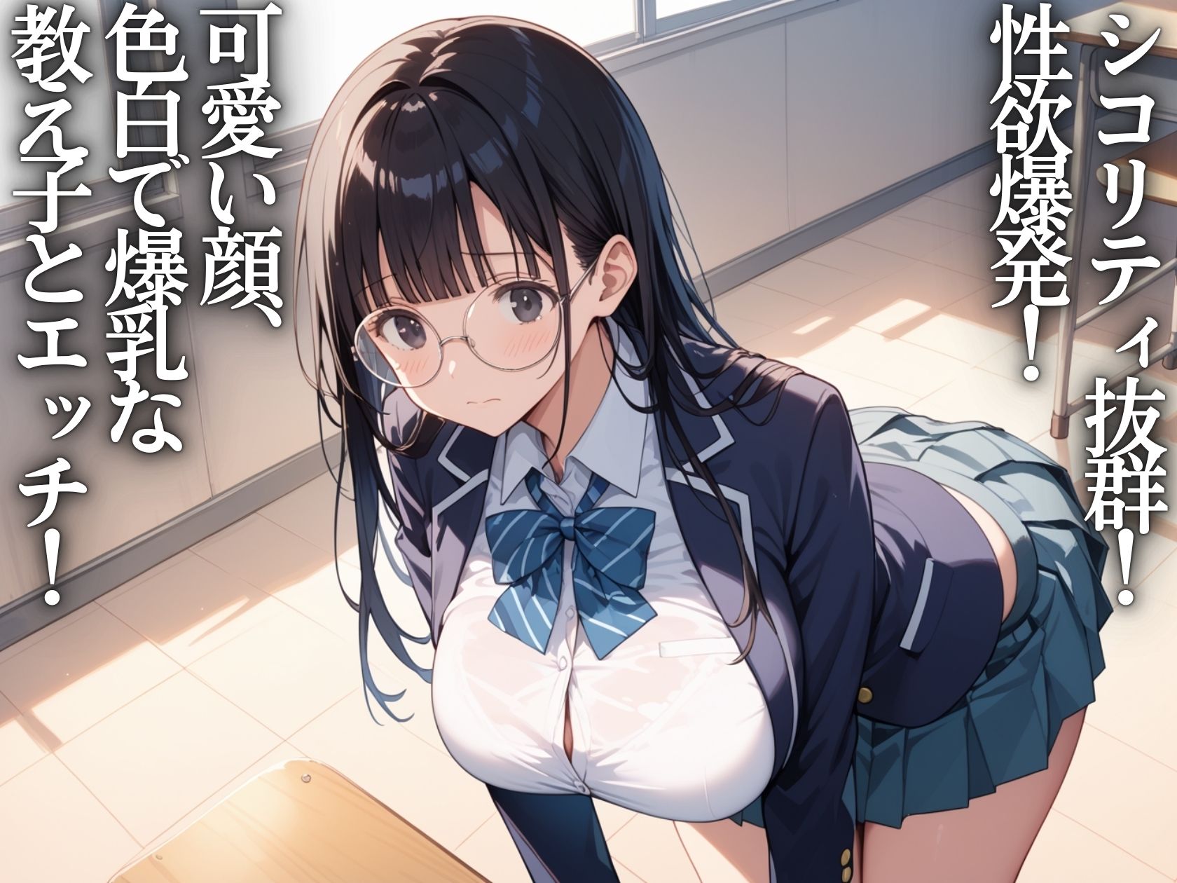 爆乳学園〜教え子の陰キャJKの身体がエロすぎるので種付けプレスしまくった サンプル1ページ目