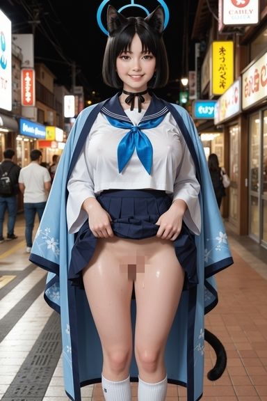 桐生◯キョウ えちえちコスプレ【ブルーア〇カイブ】 サンプル1ページ目