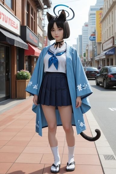 桐生◯キョウ えちえちコスプレ【ブルーア〇カイブ】 サンプル2ページ目