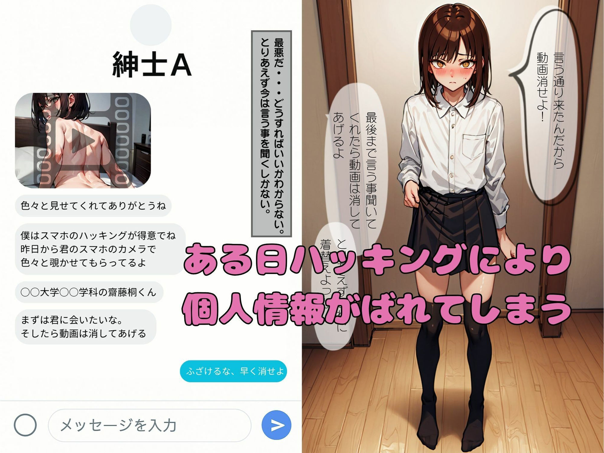 女装してネカマチャットしてたら特定＆調教された話 サンプル3ページ目