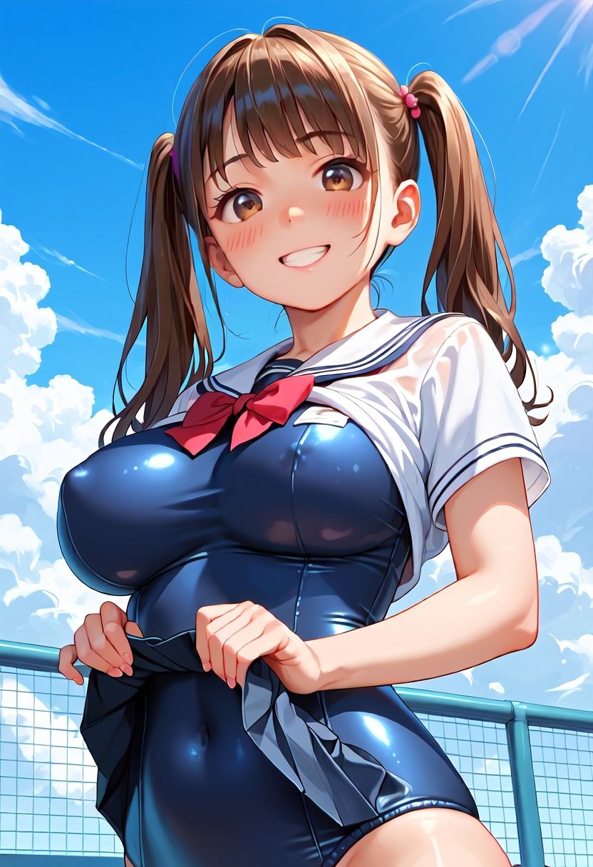 清楚系女子校生爆乳  スク水俺専用オナホ サンプル1ページ目