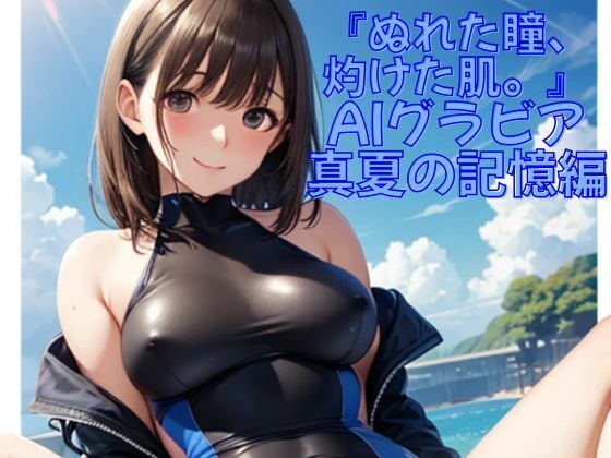 『ぬれた瞳、灼けた肌。』AIグラビア・真夏の記憶編