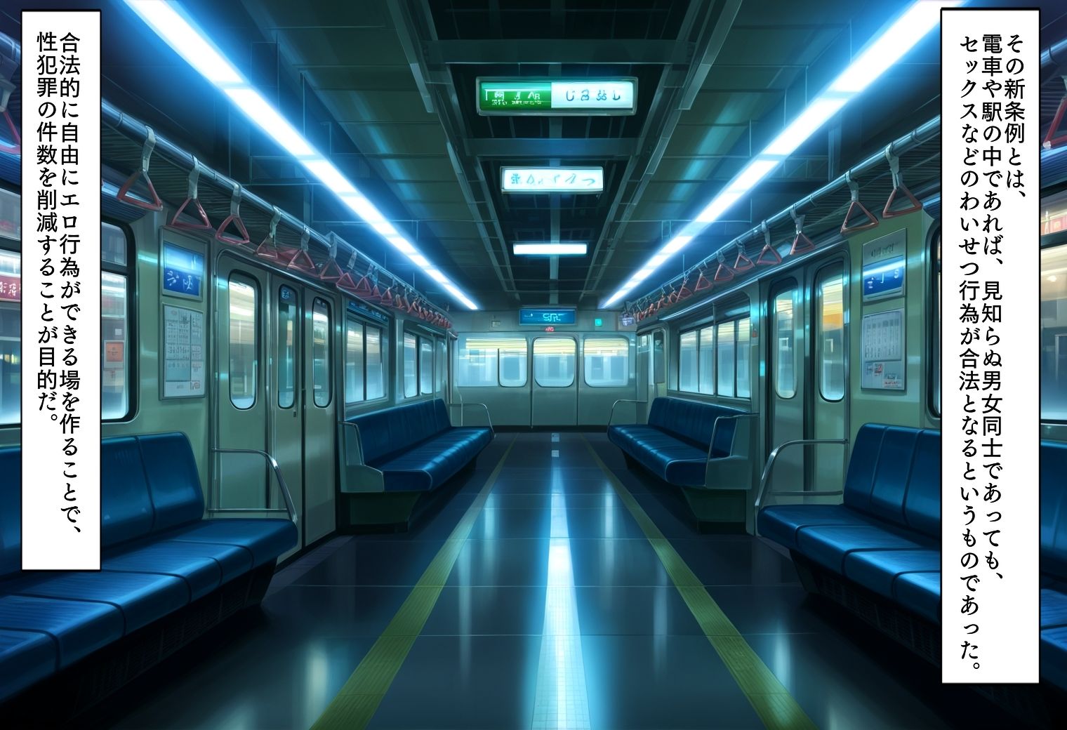 電車内は変態行為が合法な世界〜イラストVer〜 サンプル2ページ目