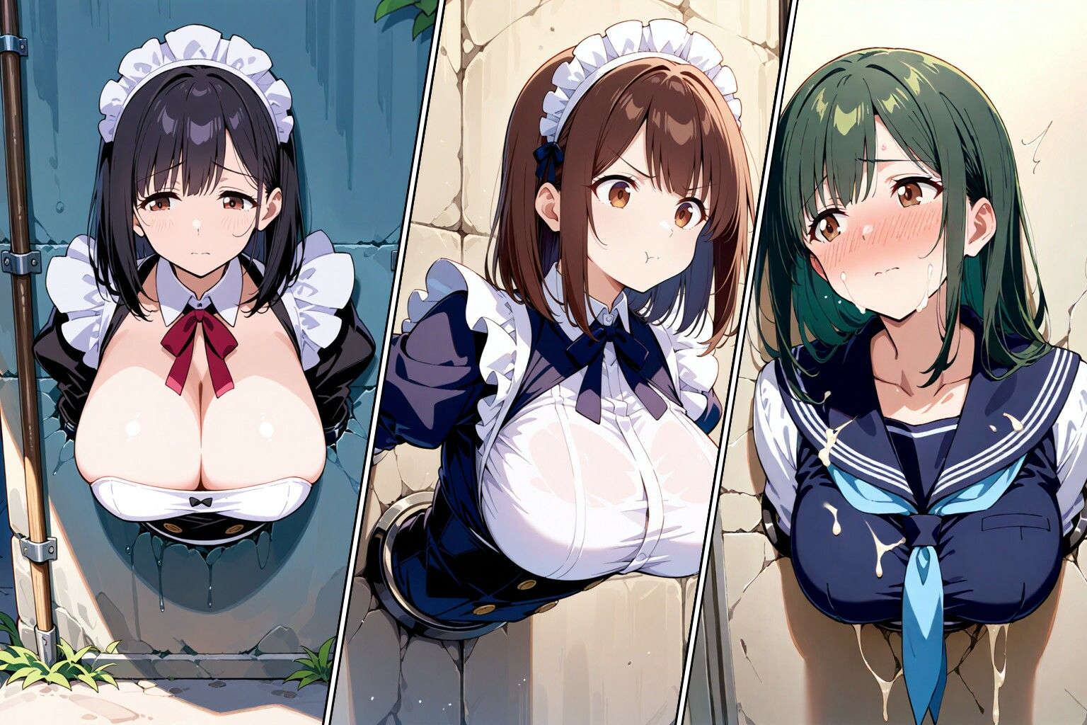 壁尻のある風景9 〜JK＆メイドの壁尻奉仕活動記〜 サンプル1ページ目