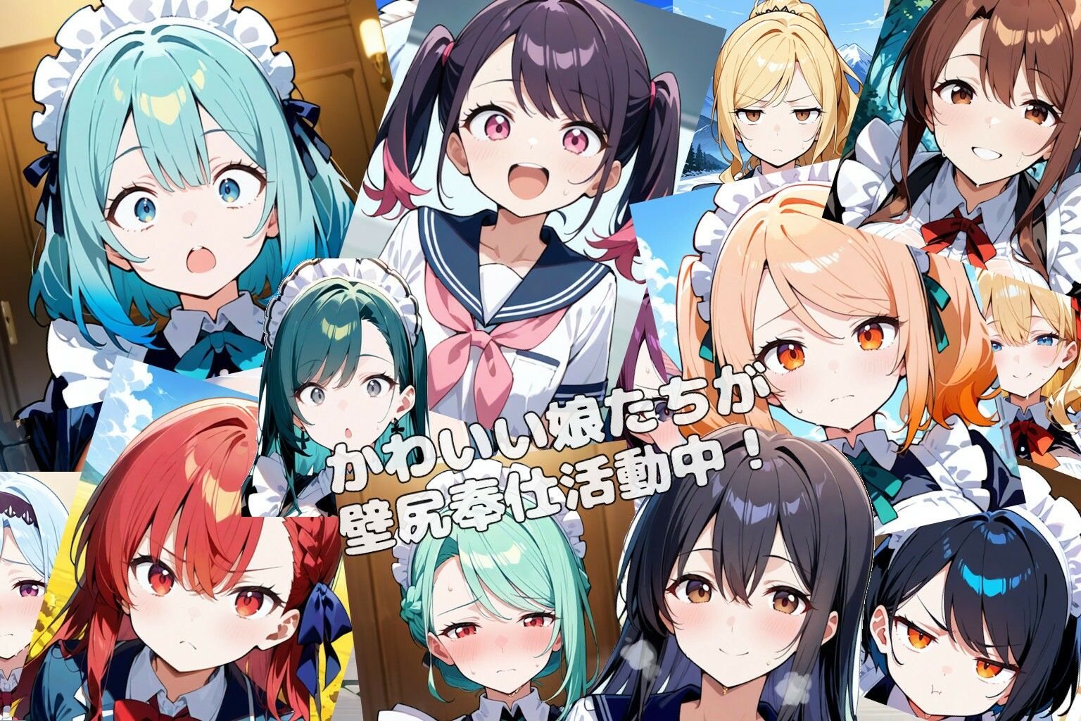壁尻のある風景9 〜JK＆メイドの壁尻奉仕活動記〜 サンプル2ページ目