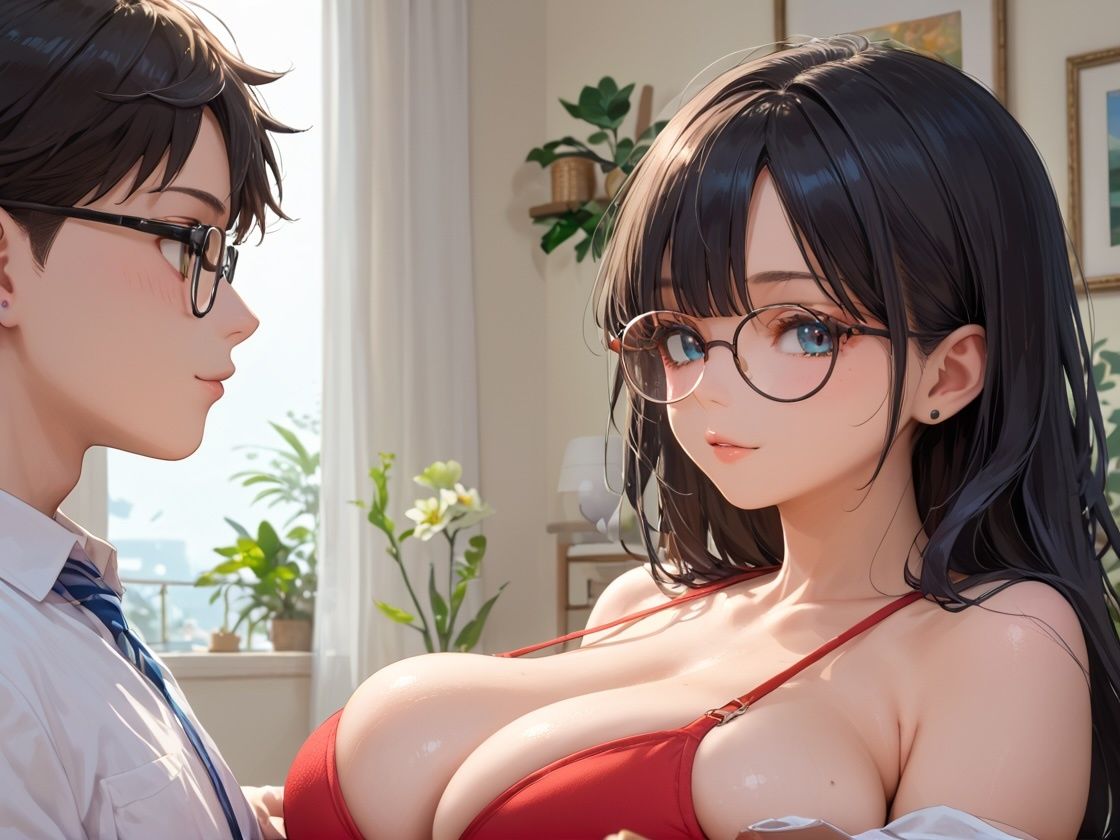 無意識に見せつける母さんの爆乳に我慢できず... サンプル1ページ目