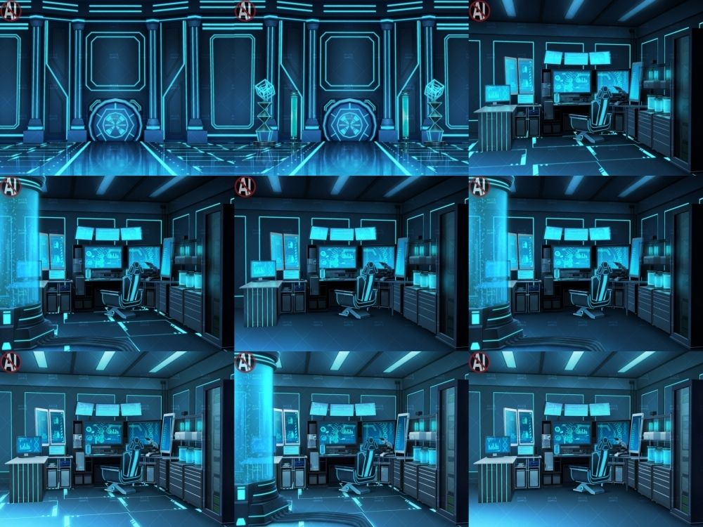 みにくる背景CG素材集『未来編』part02-Blue×Black-B サンプル1ページ目