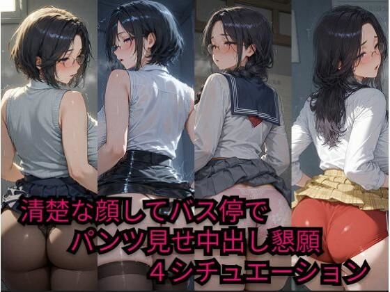 清楚な顔してバス停でパンツ見せ中出し懇願4シチュエーション