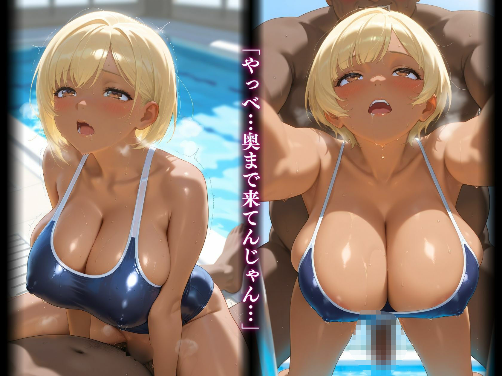 神スク水黒ギャル処女喪失やべぇきもちぃ（はーと） サンプル5ページ目