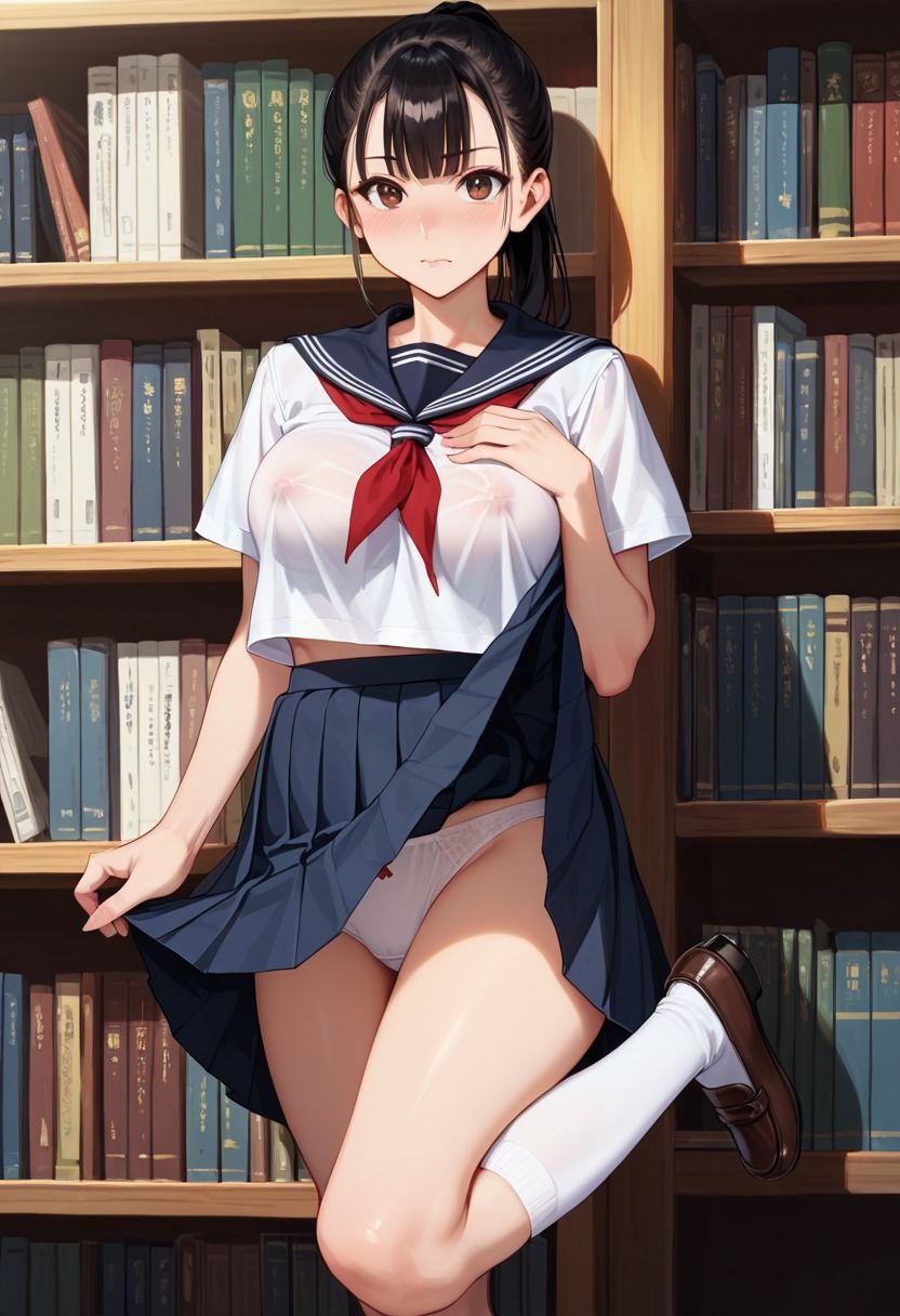 図書館で女子校生に強●種付け調教 サンプル1ページ目