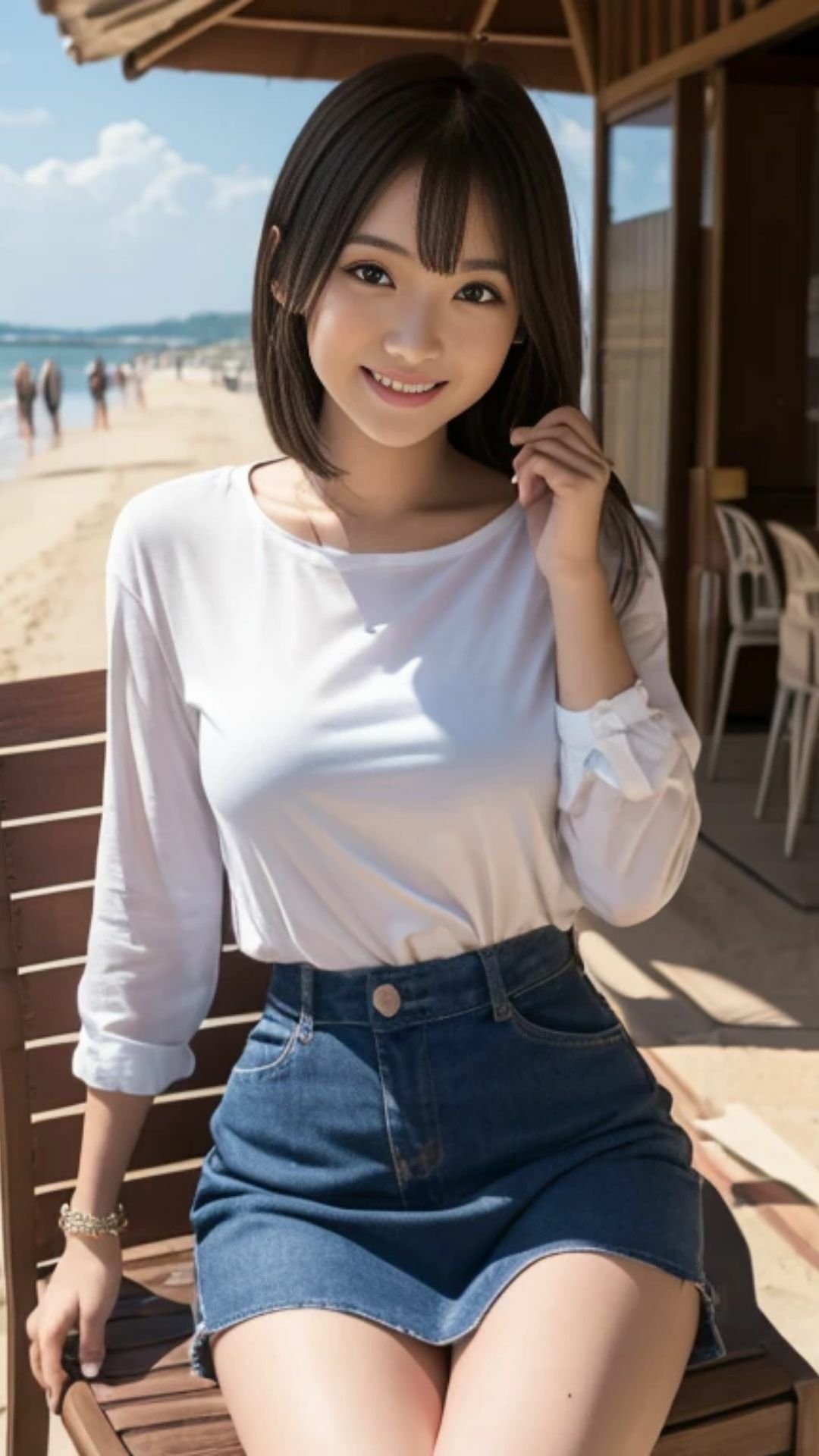 気になるデルタ！椅子に座った女性がミニスカートをはいていたら気になってしょうがない サンプル2ページ目