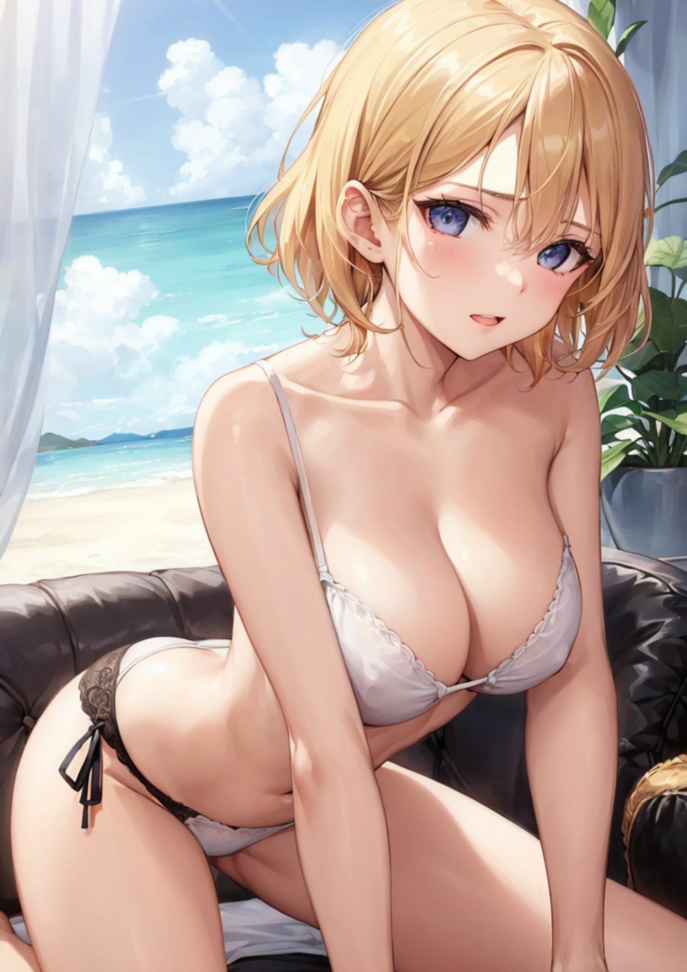 ビッチな美女とビーチでびちょびちょ サンプル5ページ目