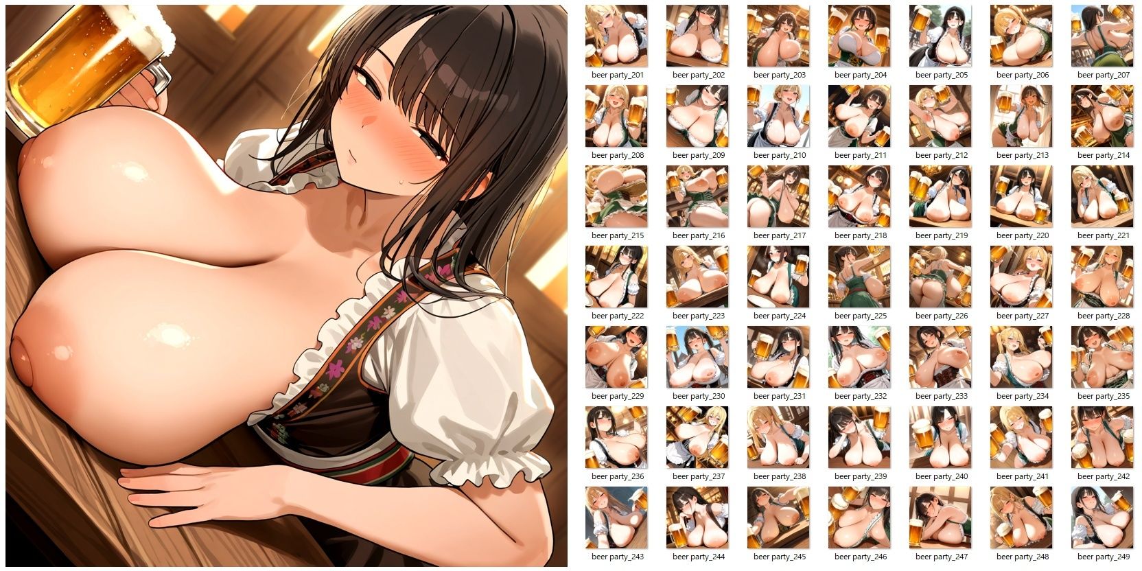 女の子がおっぱいを放り出してビール祭りを楽しむだけのCG集 サンプル5ページ目