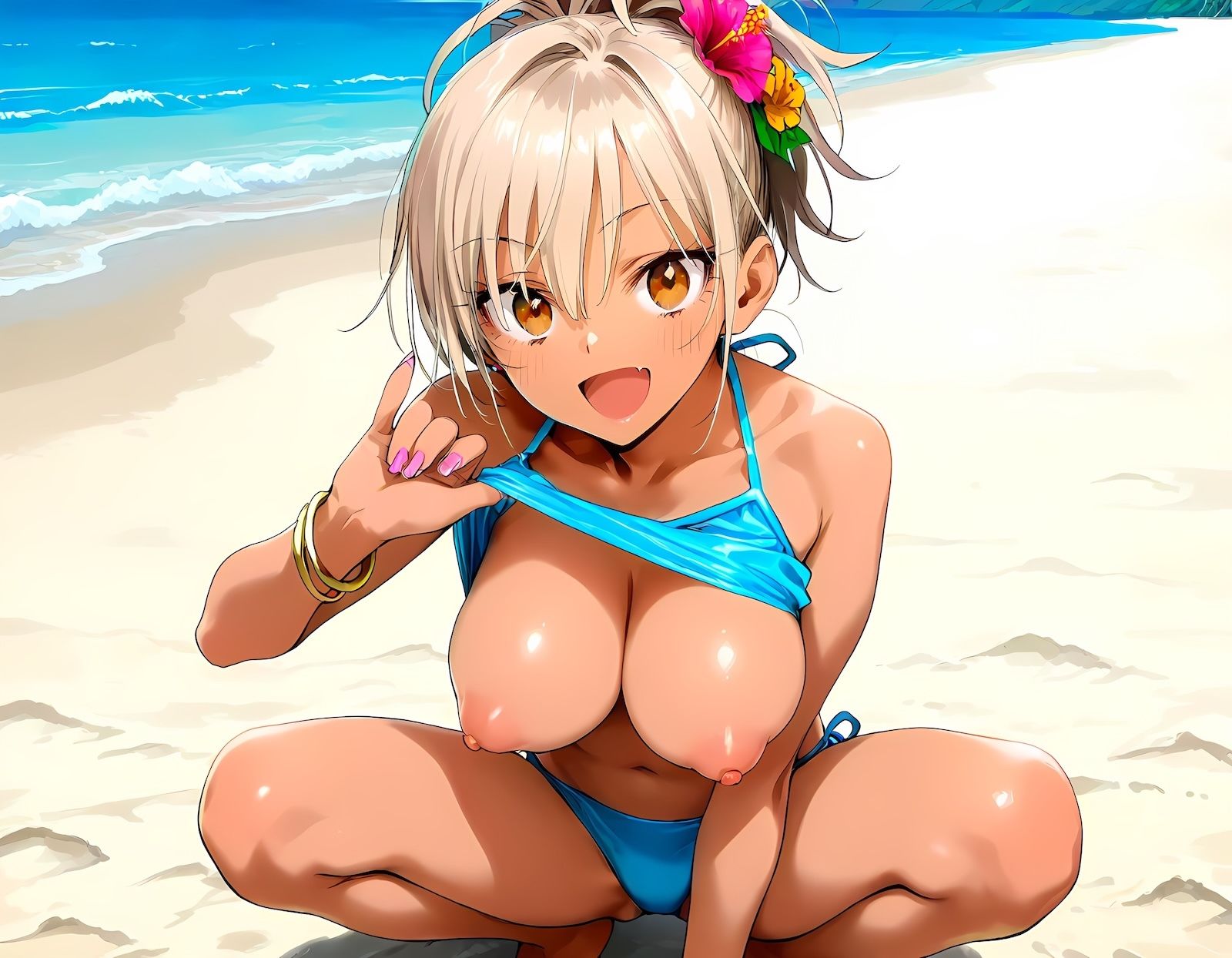 ヤリマンビーチへようこそ！中出し放題の楽園で水着ギャルとハメまくり Vol.1 サンプル1ページ目