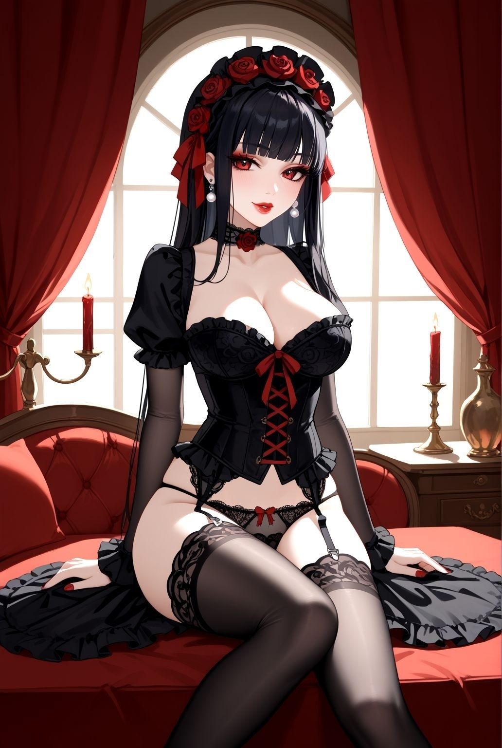 漆黒の館で戯れる巨乳ゴスロリたち 〜秘めたる悦び〜 サンプル2ページ目