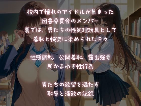 学園のアイドル揃いの図書委員を、性処理玩具オナホール調教！ サンプル1ページ目