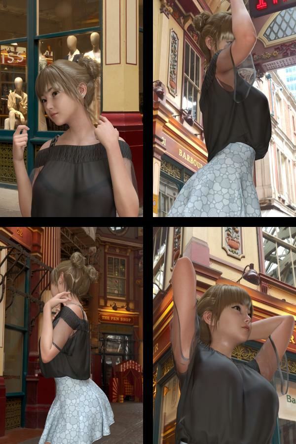 『理想の彼女を3DCGで作ります』から生まれたバーチャルアイドル「一ノ瀬廻里（いちのせめぐり）」のJDモデル風写真集:JDModel_03 サンプル2ページ目