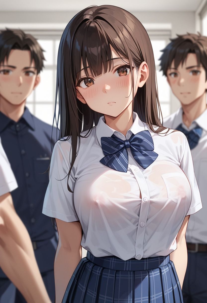 爆乳のスク水女子校生に孕ませ生セックス サンプル1ページ目