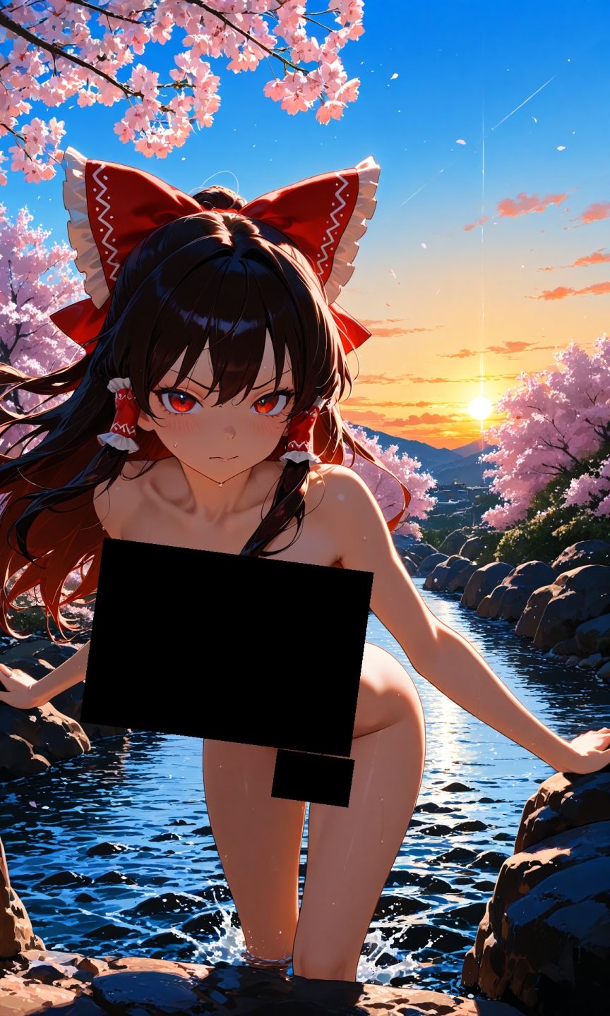 魔理沙は霊夢のえっちな写真を撮りたいようです。vol.54〜春の砂嵐の夕方の川編〜 サンプル5ページ目