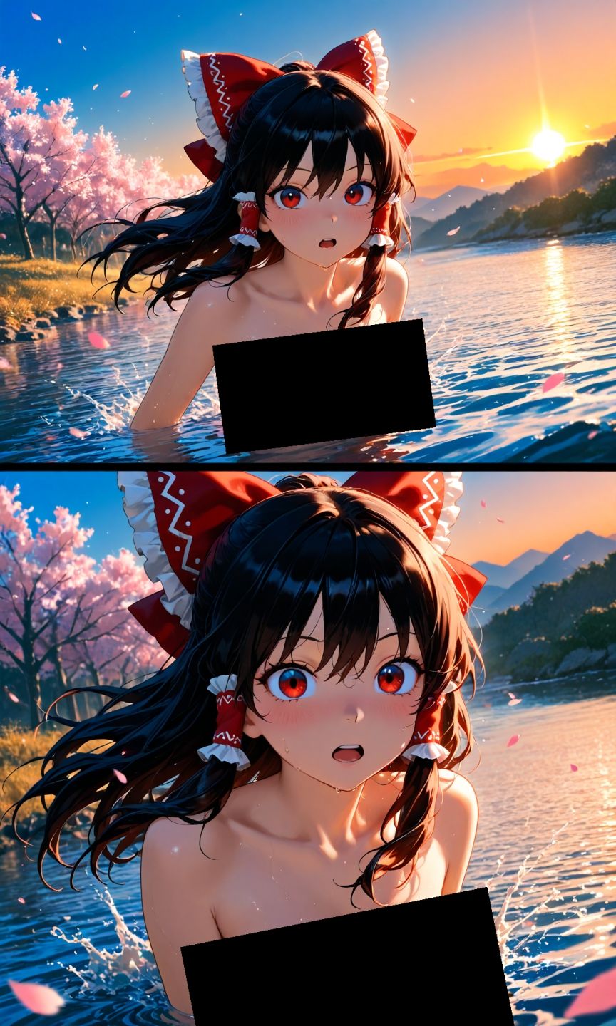 魔理沙は霊夢のえっちな写真を撮りたいようです。vol.54〜春の砂嵐の夕方の川編〜 サンプル6ページ目