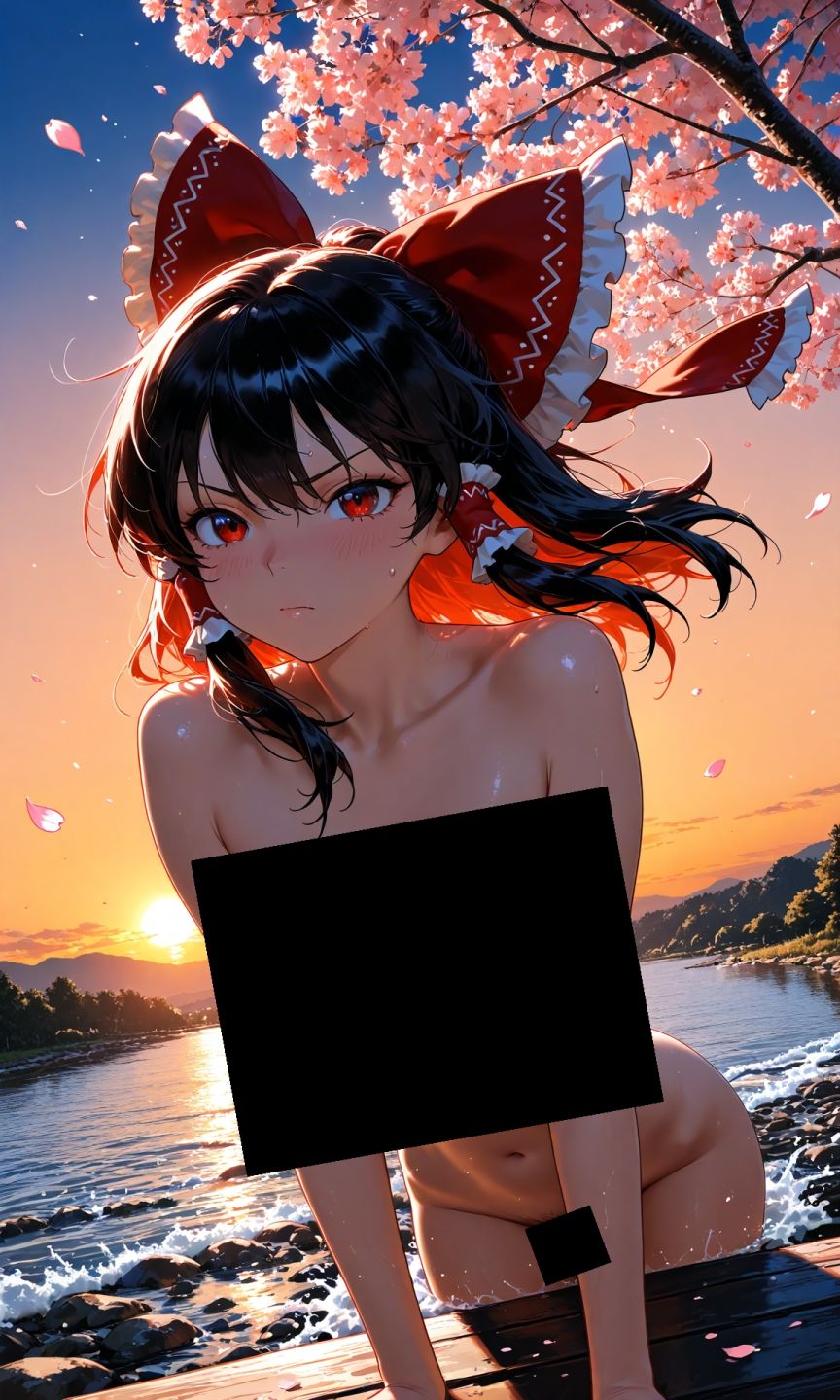 魔理沙は霊夢のえっちな写真を撮りたいようです。vol.54〜春の砂嵐の夕方の川編〜 サンプル8ページ目