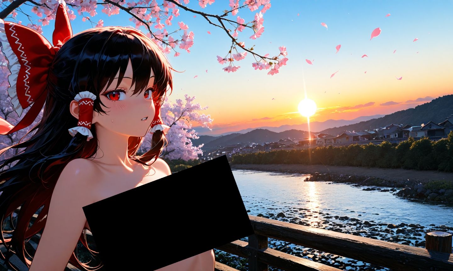 魔理沙は霊夢のえっちな写真を撮りたいようです。vol.54〜春の砂嵐の夕方の川編〜 サンプル9ページ目