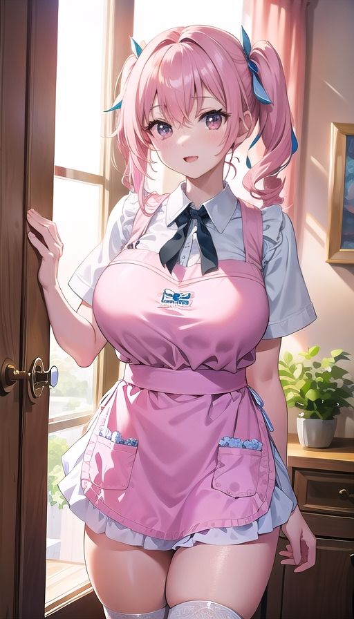 桃色髪巨乳娘家政婦 サンプル1ページ目