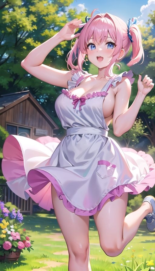 桃色髪巨乳娘家政婦 サンプル3ページ目