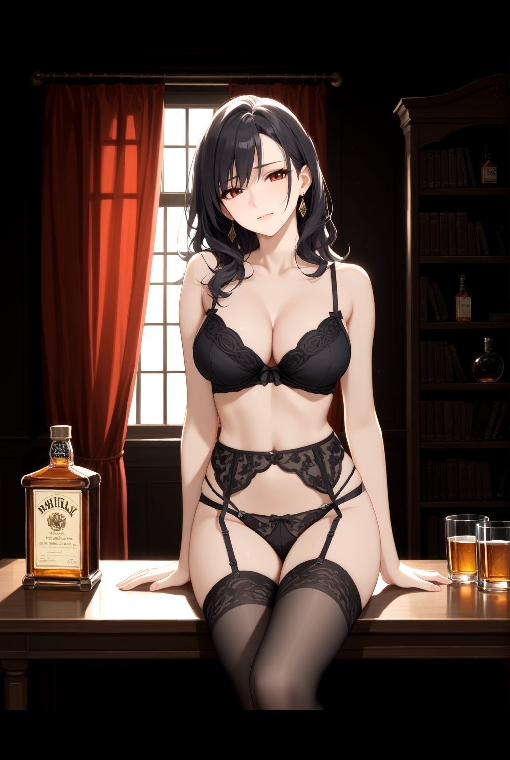 秘密書斎に囚われた巨乳人妻 〜ガーターに滲む蜜の誘惑〜」 サンプル2ページ目