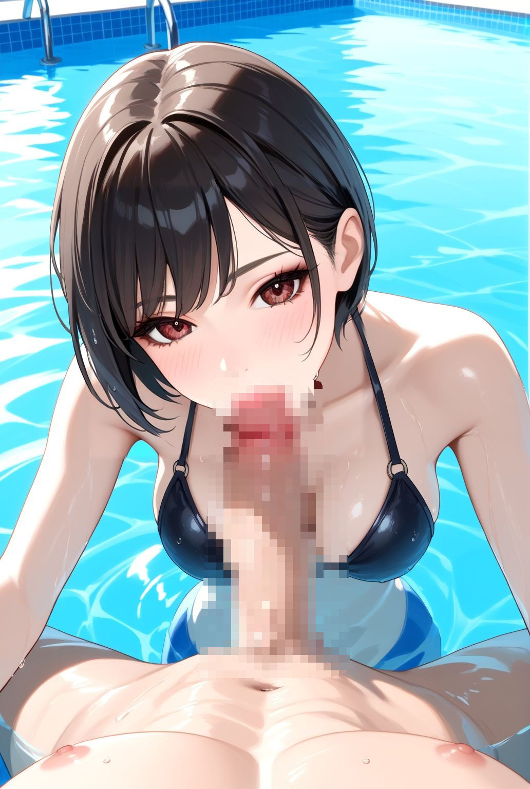 プールに濡れる巨乳モデルの誘惑 サンプル6ページ目