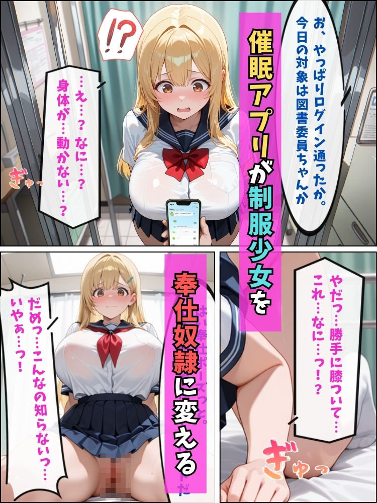 催●アプリでムチムチ委員が制服のまま保健室で中出しされる話【セリフ付き】 サンプル2ページ目