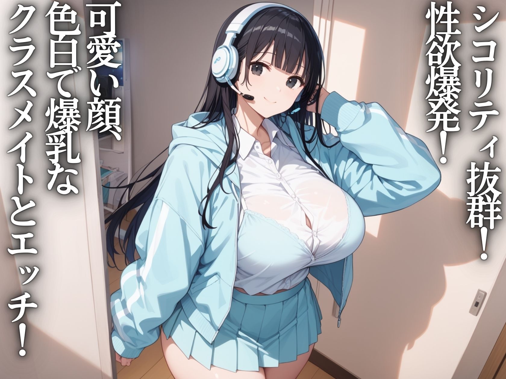 爆乳学園〜クラスのコスプレ配信者JKとハメ撮り配信 サンプル1ページ目